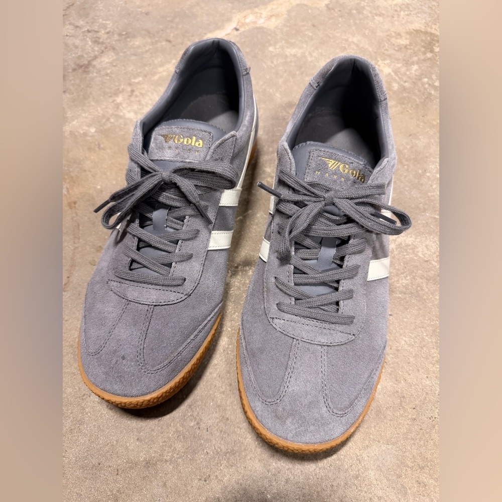 Gola Men's Gray Suede Harrier Sneakers with Gum Sole